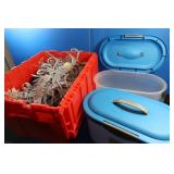 2 Containers Empty, 1 Container Christmas D?cor