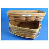 Longaberger Bread Basket (stained)&Handles Basket