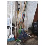 Assortment of Brooms&Rakes