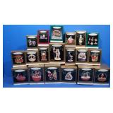 19 Hallmark Keepsake Ornaments in PurpleTote w/Lid