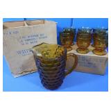 7 Pc Box Set-Pitcher&6 Glass Tumblers