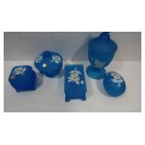 9 Pc, Blue Westmoreland Glass