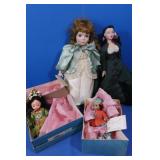 Set of 2 Madame Alexander 7" Dolls, Schmid 17"