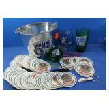 Rolling Rock Bucket,Coasters,Mug, Glass,Orn,Opener