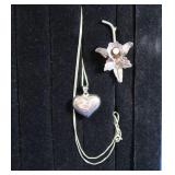 Sterling Heart Necklace w/24" Chain, Silver Pin w/