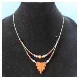 18" Silver Necklace w/stone Beads