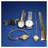 5 Watches& Band(Timex,Amitron,Elbon,Bulova
