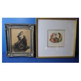 2 Vintage Framed Pictures-11x13", 16x16"