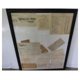 Vintage Receipts in Frame-National Salt Works,