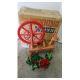 Vintage Little Red Spinning Wheels for Kids in Box
