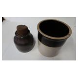 2 Vintage Crocks(several cracks)