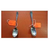 2 Vintage Collectible SterlingSpoons hand-engraved