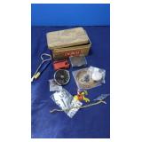 Doral Tin Box w/Misc Collectibles-Pin,Aspirin Case