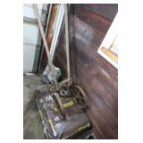 Antique Hand Plow, Brown Mulch& Ice Melter