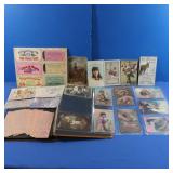 Vintage Album with circus tickets, Postcards, and