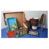 Misc.Box Brush, License Plates,Screws,Small Coil