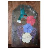 Slate Welcome Sign w/Hummingbird 14"x22"