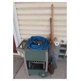 Garden Hose Reeler&Hose,2Shovels,Sledge Hammer