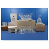 Avon 4 Candle Holders,1 Figurine,1 Bowl,1 Glass,