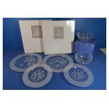 Avon Hummingbird Collection, 4 Plates, 2 Bowls