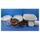 Box of Misc Dishes-Incl Pyrex, Anchor