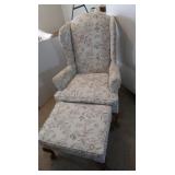 Decorative Wing Chair W/Otterman 24inx16in,