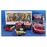 700 Kitty Puzzle, Slinkey, 2 Toy Trucks&more