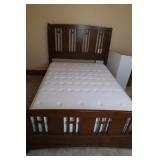 Wooden Bedframe w/mattress 64Wx86Lx58H