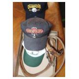 3 Baseball Hats, 2 Leather Belts 42"