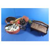 Ceramic Glazes Glass Fruit bowl, Sewing Box