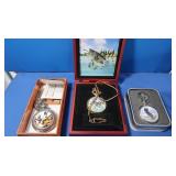 3 Boxed Battery Op. Pocket Watches