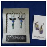 Sterling Pewter Crystal DragonFly Earring by Lisa