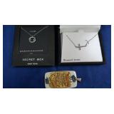 Sterling Cross Necklace w/Dia, CZ Necklace-Gold