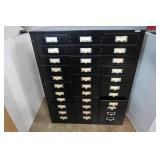 File Cabinet w/33 Drawers-38"Hx30.5"Wx17"D
