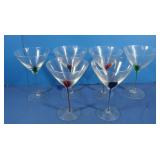 6 Martini Glasses