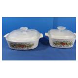 Corninware Casserole Dishes w/Lids-2qt & 1 1/2qt