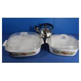 Corningware Casserole w/Lid-2qt.,Baking Dish,Tea