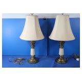 Pr. Brass Lamps w/Shade