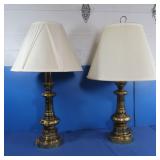 Pr. Brass Lamps w/Shade
