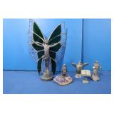 Stained Glass&Lead Angel,Pewter Penguin,Penguin on