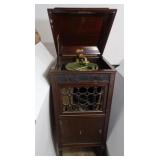 Antique Edison Disc Phonograph-19x19x45