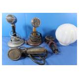 Vintage Desktop Mircophones,2 Handheld Mircophones