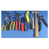 Tool Lot-Hammer,Crescent Wrench,Needlenose&more