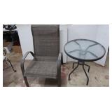 Outdoor Metal Chair&Small Glass Table