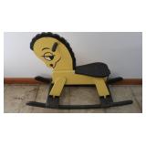 Antique Wood Rocking Horse-Painted