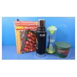 Misc Lot-Stanley Thermos,BBQ Shish-kabob Rack