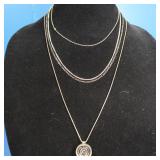 3 Sterling Chains(16,20",30")Sterling Necklace-22g
