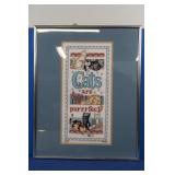 Framed Needlepoint-Cats are Purrrfect