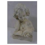 Girl Reading a Book Sculpture-back of neck cracked