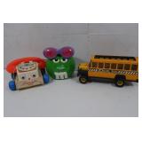 Vintage Toys-FP Phone, Bus(1981 Buddy L Corp)&